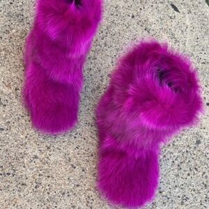 Fuchsia Real Fur Foxy Boots sizes 4.5, 5 only